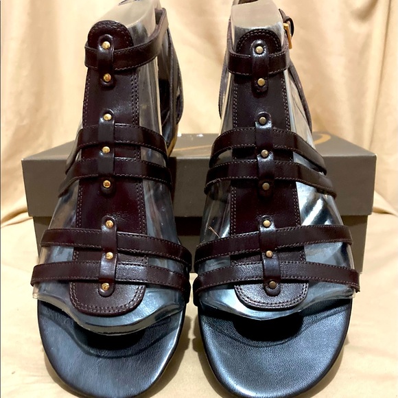 New Enzo Angiolini Dark Brown Gladiator Sandals Size 10M - Picture 4 of 6